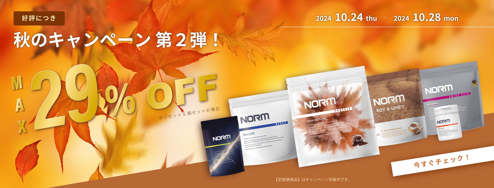 秋のキャンペーン第2弾 最大29%OFFセール!